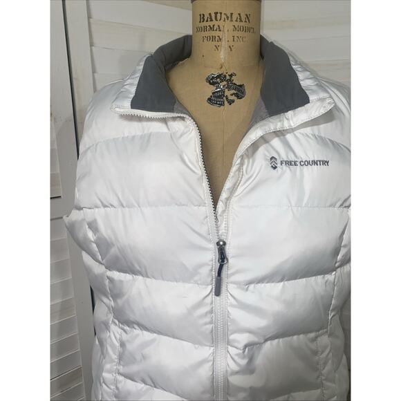 Free Country Women's Size XL Puffer Quilted Vest White Pockets Zip Front - Picture 5 of 10